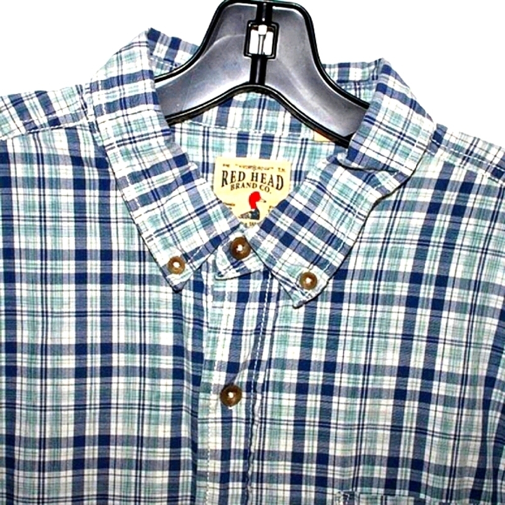 RedHead Plaid Button-Up Shirt | XL | 100% Cotton | Classic Outdoor Style